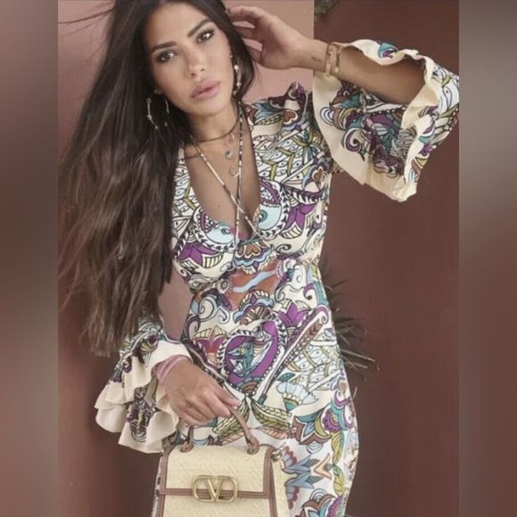 ZARA PRINTED MIDI DRESS 7832/016/219/022 - Picture 2 of 11